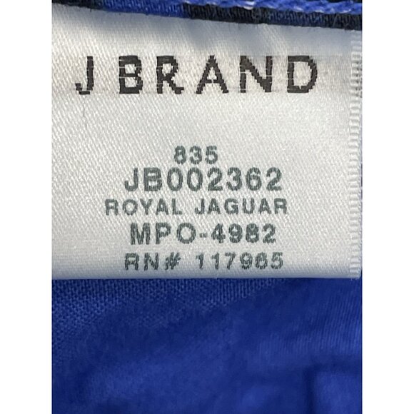 J BRAND  Blue Royal Jaguar Print Mid Rise Crop Ankle Skinny Jeans Size 28" - Picture 7 of 16